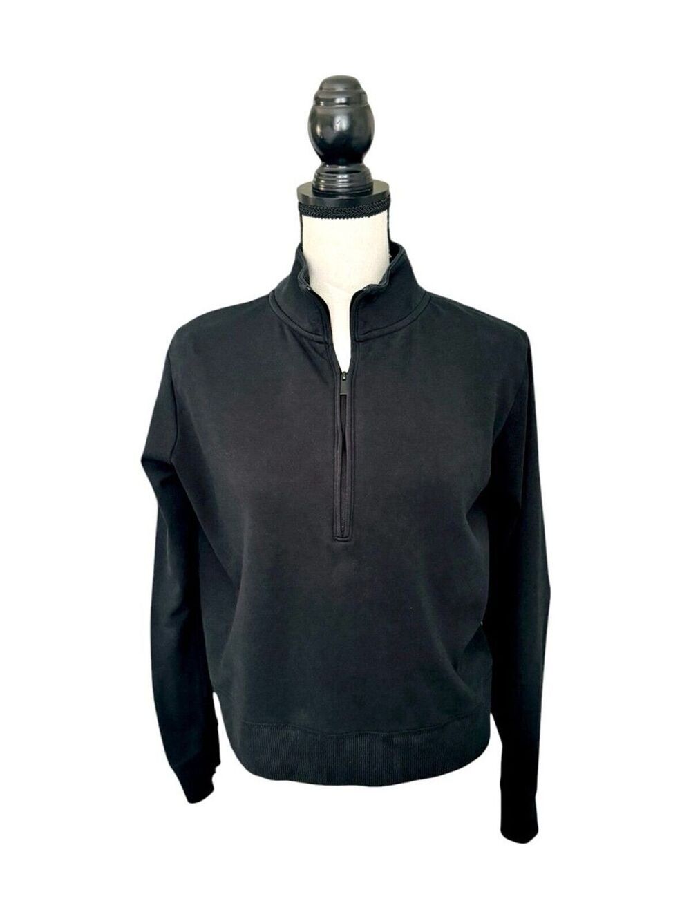 TravisMathew Women’s Cloud Fleece Half Zip Pullover Black Medium Golf Athleisure